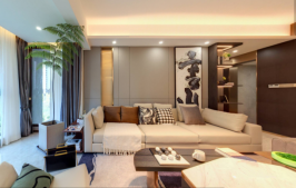 117.29㎡胡桃定制实木点缀轻奢空间,高端时尚 117.29㎡胡桃定制实木点缀轻奢空间,高端时尚