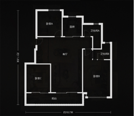 85㎡温馨有爱之家，打破传统暗淡