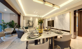 107㎡融为一体的公共区域，精致高级不失雅致