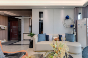 83.15㎡蓝莓色点缀设计，陪伴孩