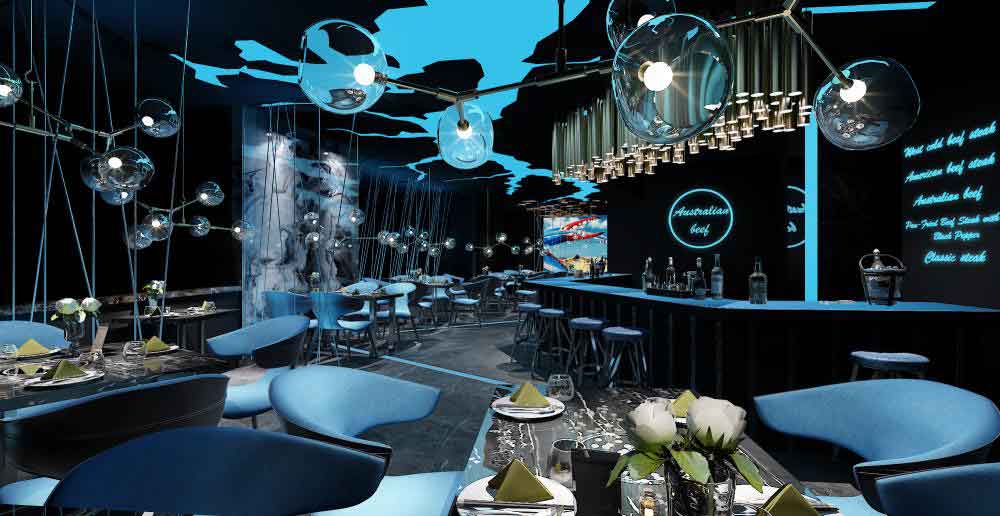 牛排西餐厅装修效果图案例